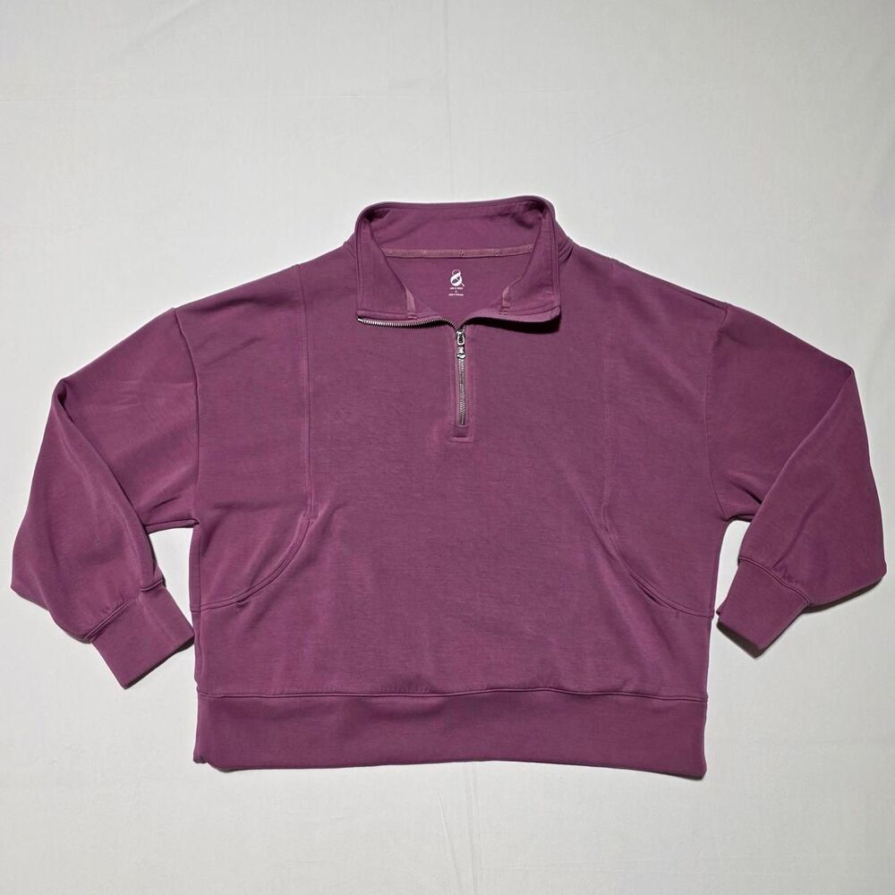 Lou & Grey Purple Quarter Zip Sweatshirt women's Size XL